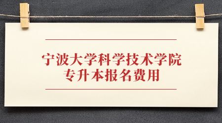 寧波大學科學技術學院專升本報名費用
