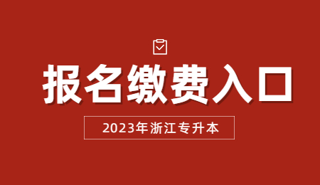 2023年浙江專升本報名繳費入口