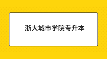 浙大城市學院專升本