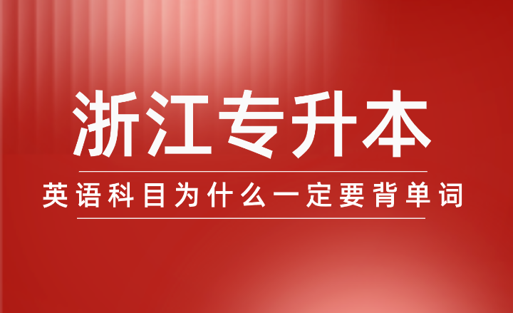 浙江專升本英語科目為什么一定要背單詞?
